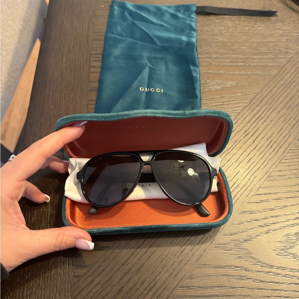 Gucci Black Aviator Sunglasses